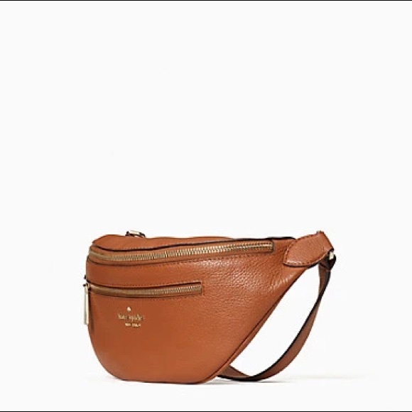 ♠️Kate Spade Leila Leather Belt Bag Fanny Pack Warm Gingerbread Tan NWT - Picture 4 of 10